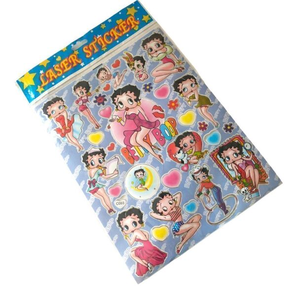 Vintage Betty Boop Laser Stickers New Old Stock About 25-30 Sealed 80s To 90s.  - Picture 1 of 10